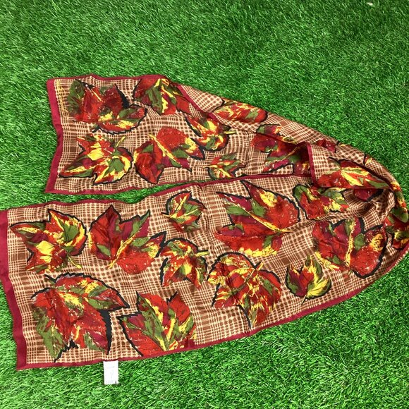 Oscar de la Renta Accessories - Oscar De La Renta Vintage 100% Silk Fall Autumn Scarf